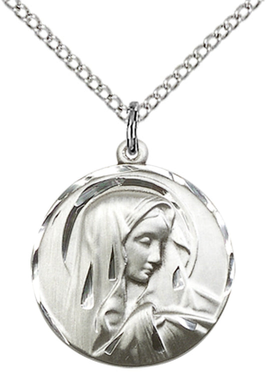 Sterling Silver Sorrowful Mother Pendant