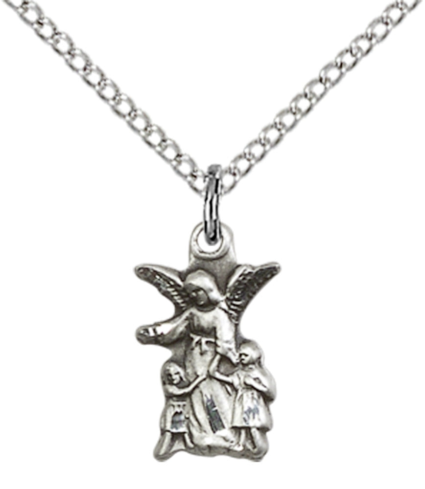 Sterling Silver Guardian Angel Pendant