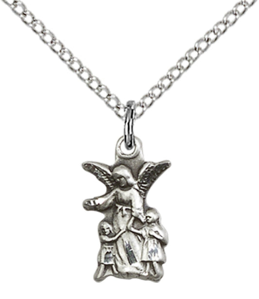 Sterling Silver Guardian Angel Pendant