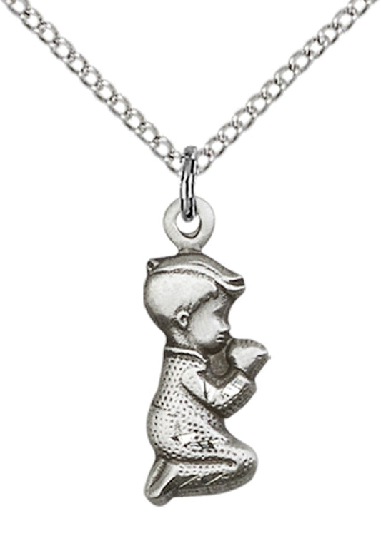 Sterling Silver Praying Boy Pendant