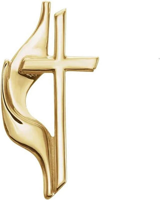 10KT Gold Methodist Cross Lapel Pin