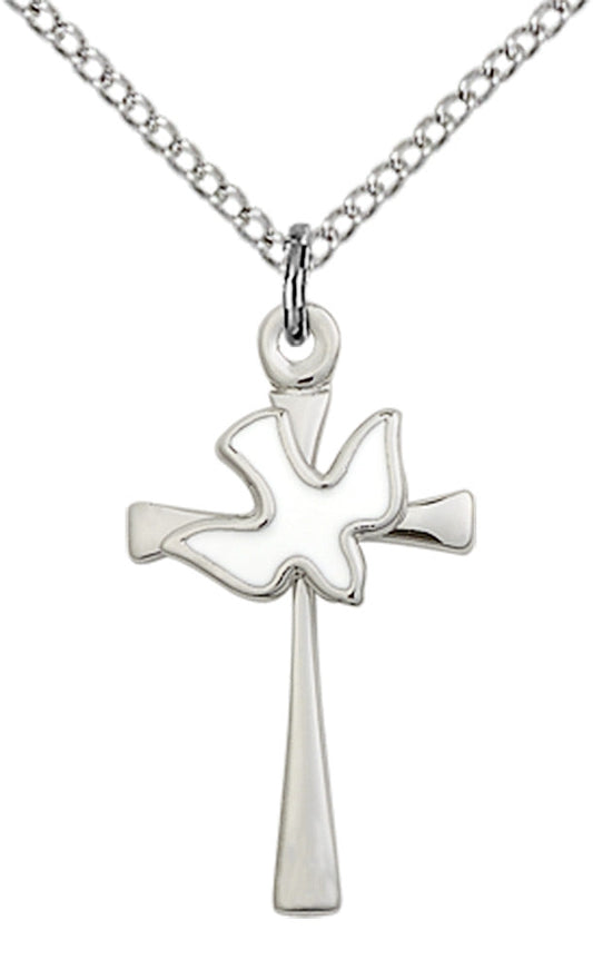 Sterling Silver Cross / Holy Spirit Pendant