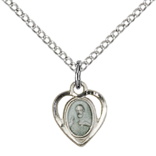 Sterling Silver Scapular Blue Epoxy Pendant