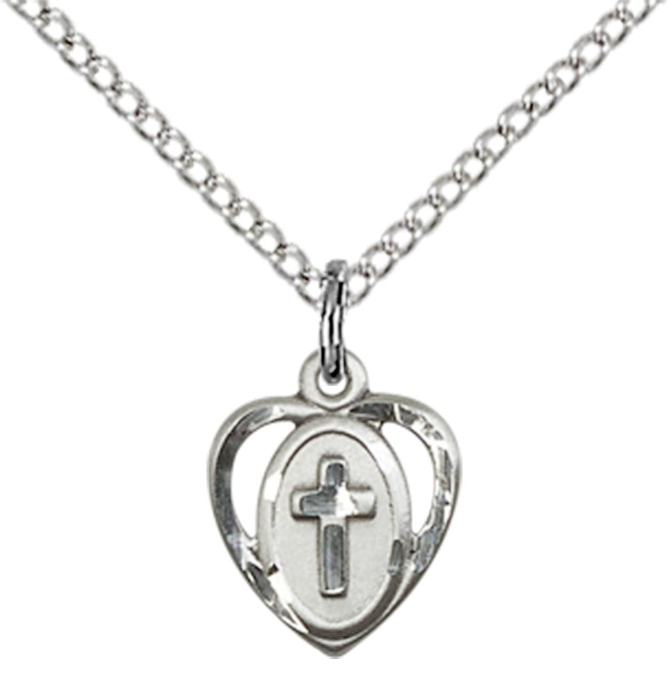 Sterling Silver Heart / Cross Pendant