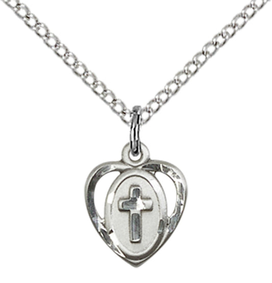 Sterling Silver Heart / Cross Pendant