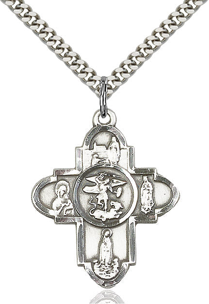 Sterling Silver Our Lady 5-Way Pendant