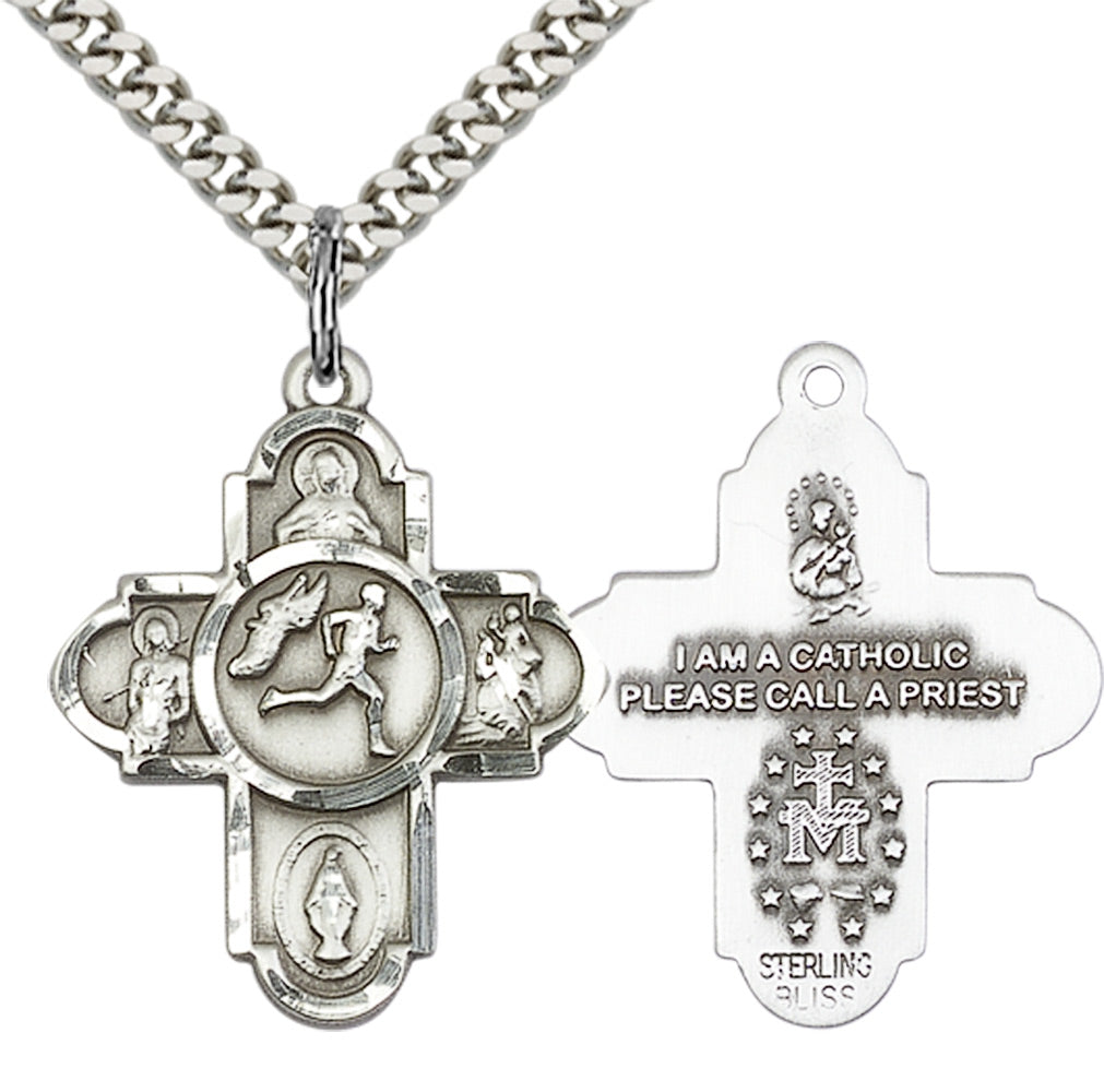Sterling Silver 5-Way Track&Field Pendant