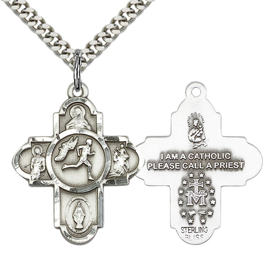 Sterling Silver 5-Way Track&Field Pendant