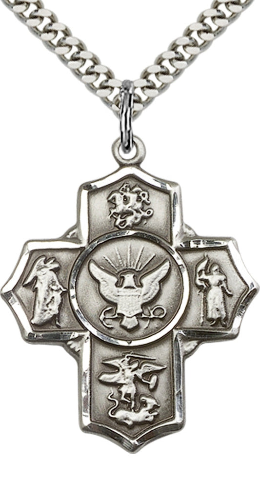Sterling Silver 5-Way / Navy Pendant