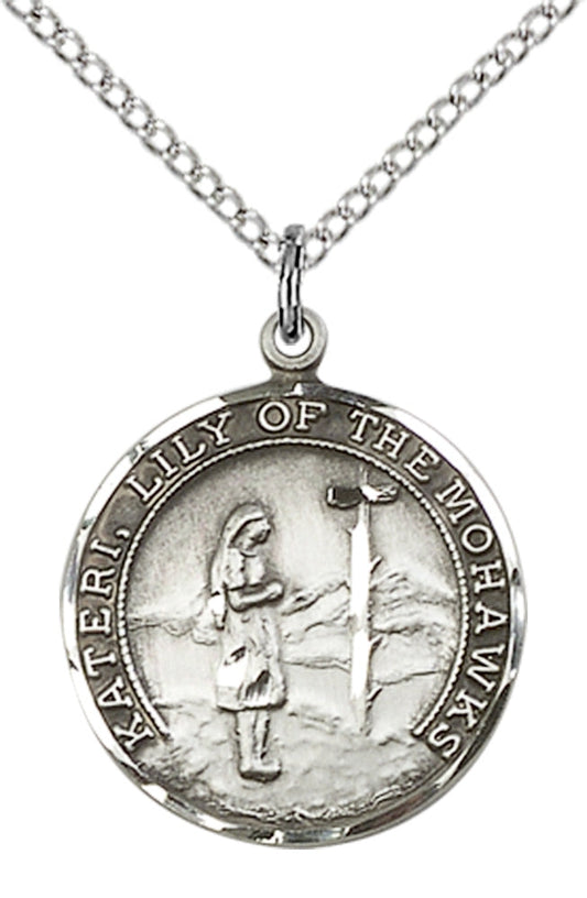 Sterling Silver St. Kateri Pendant