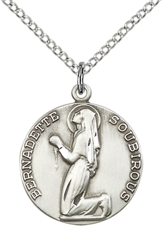 Sterling Silver St. Bernadette Pendant