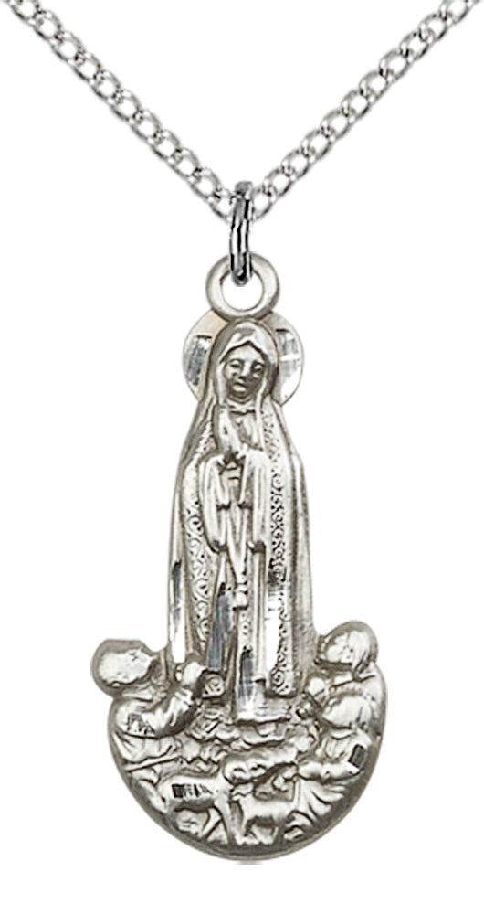 Sterling Silver O/L of Fatima Pendant