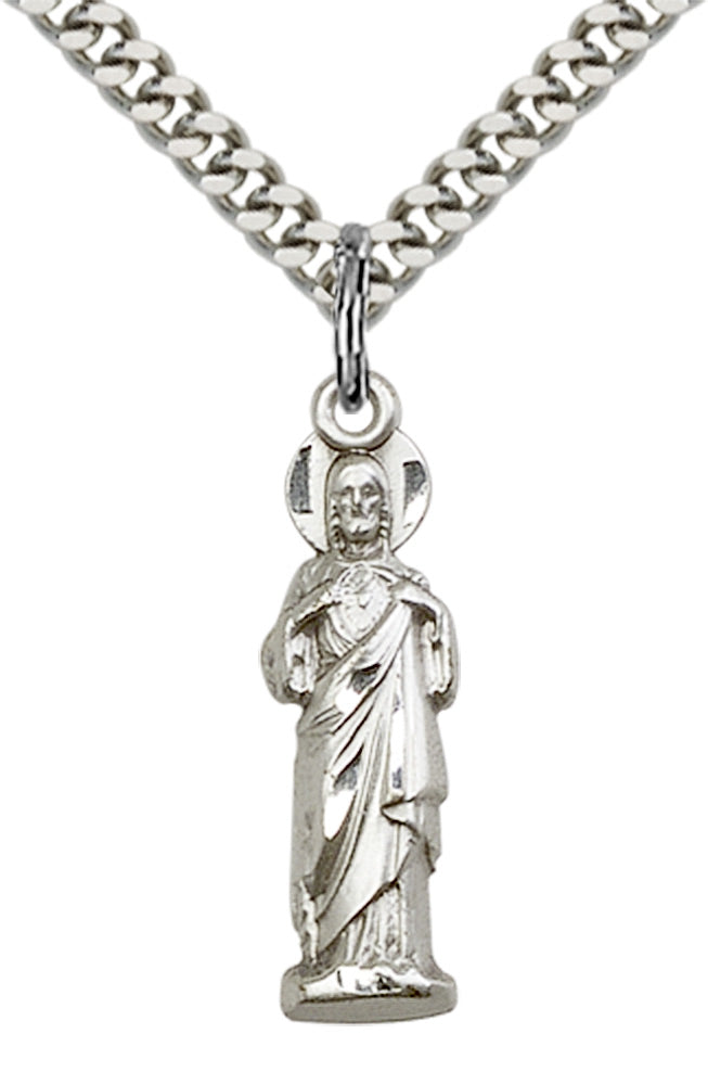 Sterling Silver Sacred Heart Pendant