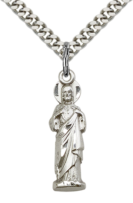 Sterling Silver Sacred Heart Pendant