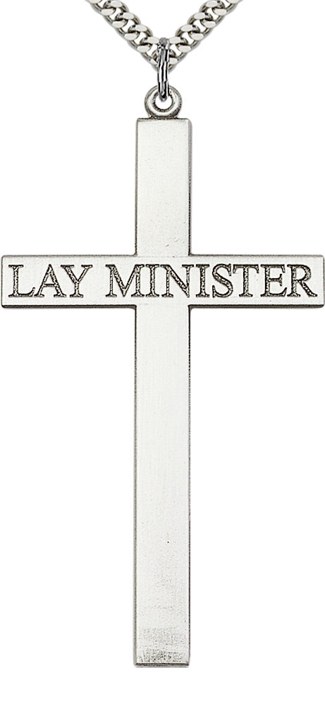 Sterling Silver Lay Minister Cross Pendant