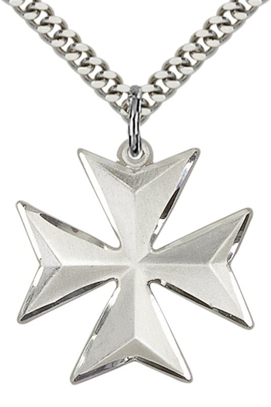 Sterling Silver Maltese Cross Pendant