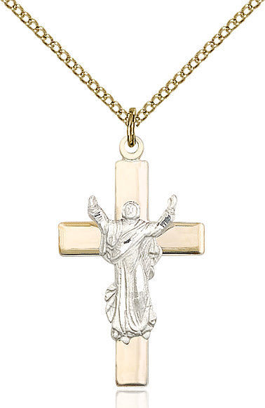 Two-Tone SS/GF Cross Pendant