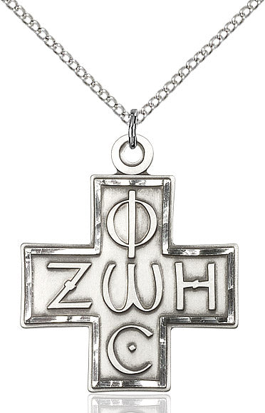 Sterling Silver Light & Life Cross Pendant
