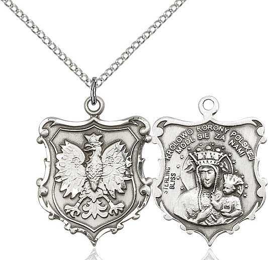 Sterling Silver O/L of Czestochowa Pendant