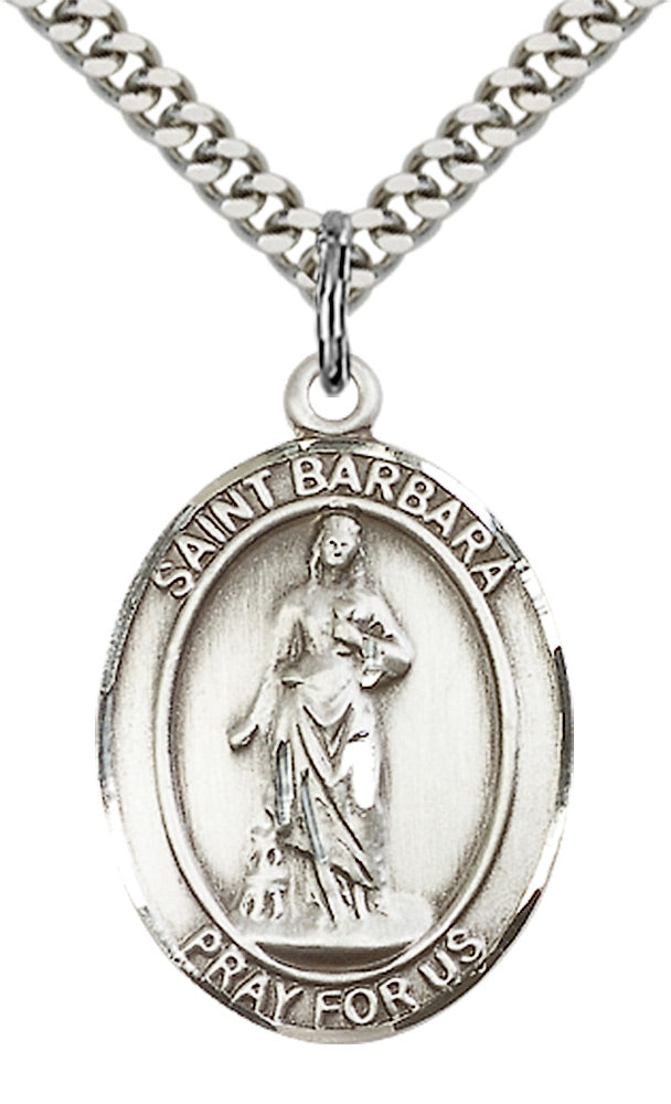 Sterling Silver St. Barbara Pendant