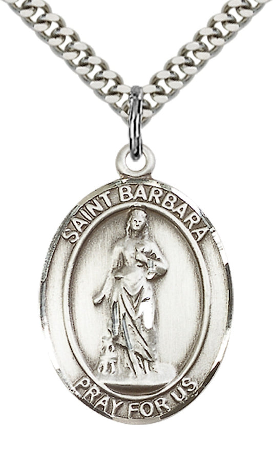 Sterling Silver St. Barbara Pendant