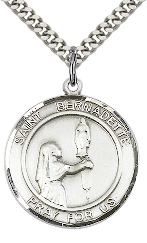 Sterling Silver St. Bernadette Pendant