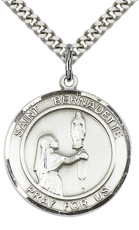 Sterling Silver St. Bernadette Pendant
