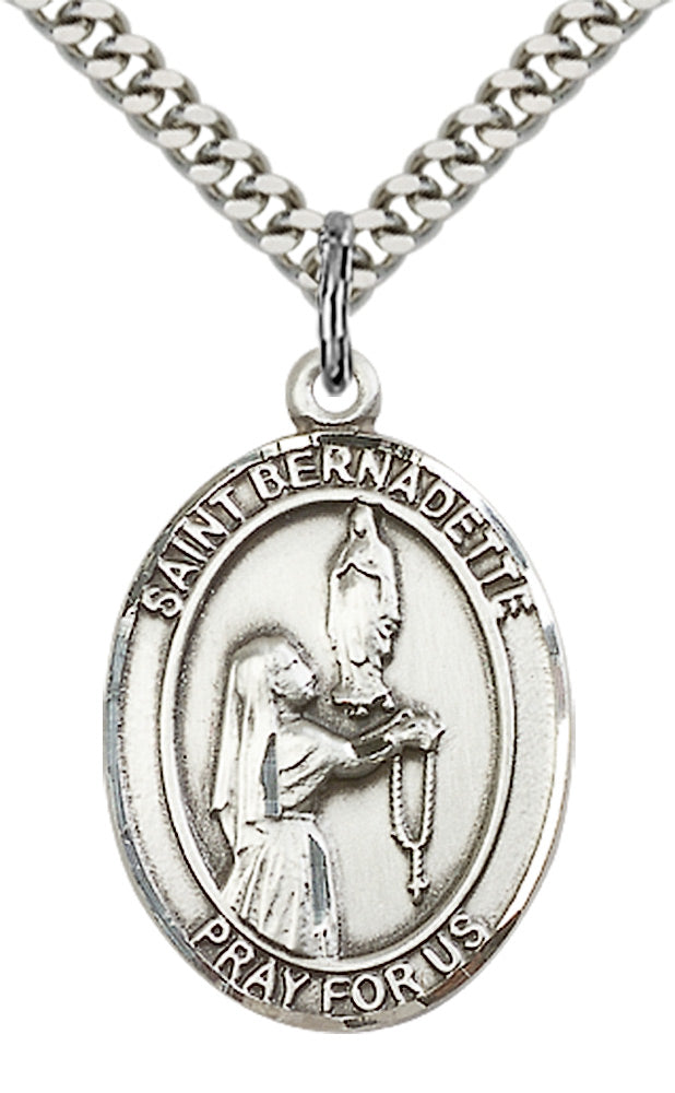 Sterling Silver St. Bernadette Pendant