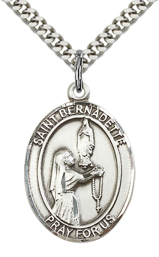 Sterling Silver St. Bernadette Pendant