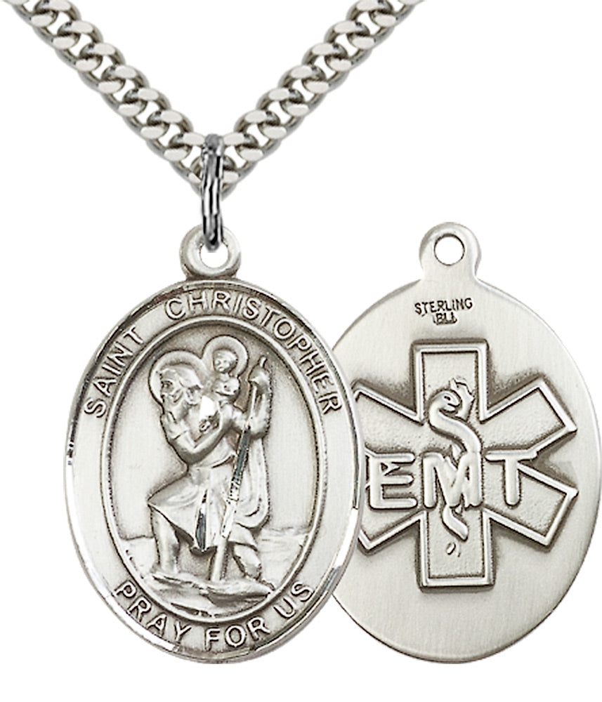 Sterling Silver St. Christopher / EMT Pendant