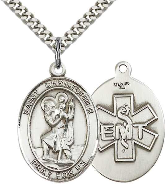 Sterling Silver St. Christopher / EMT Pendant