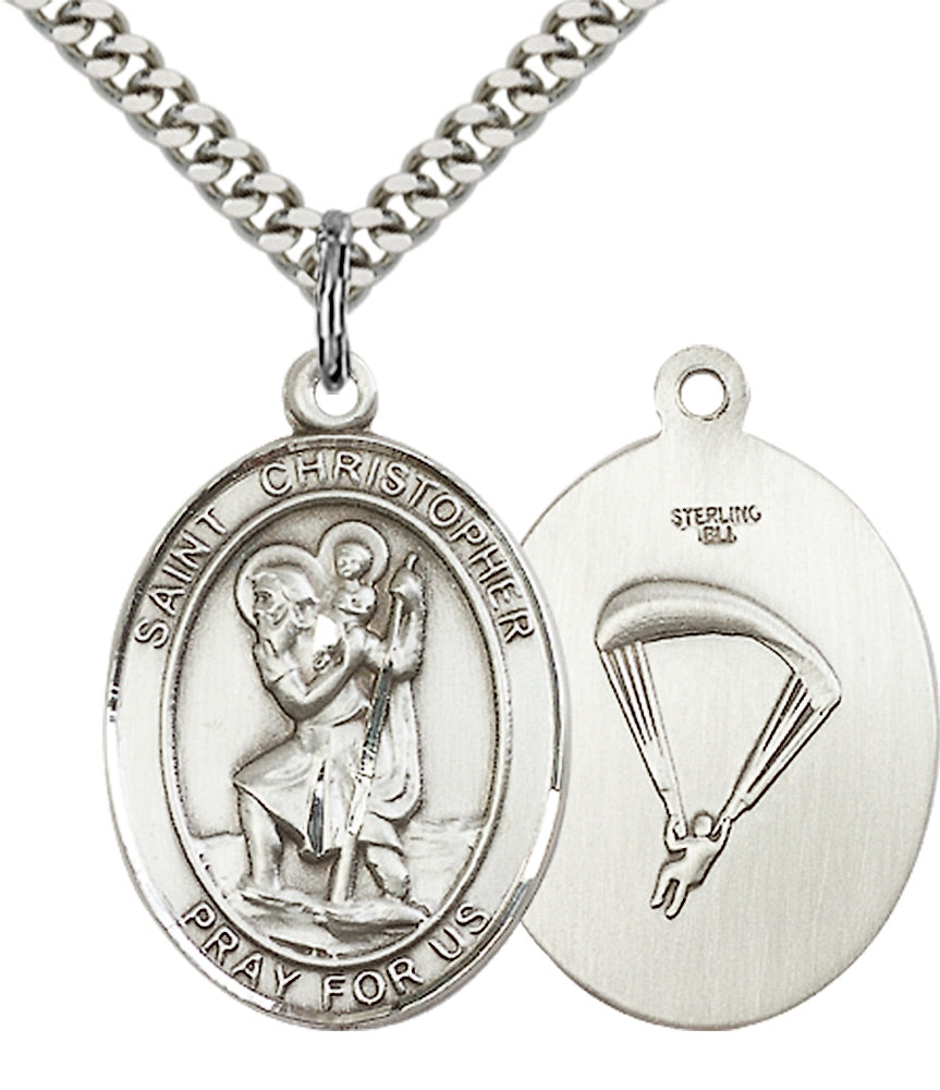 Sterling Silver St. Christopher/Paratrooper Pendan