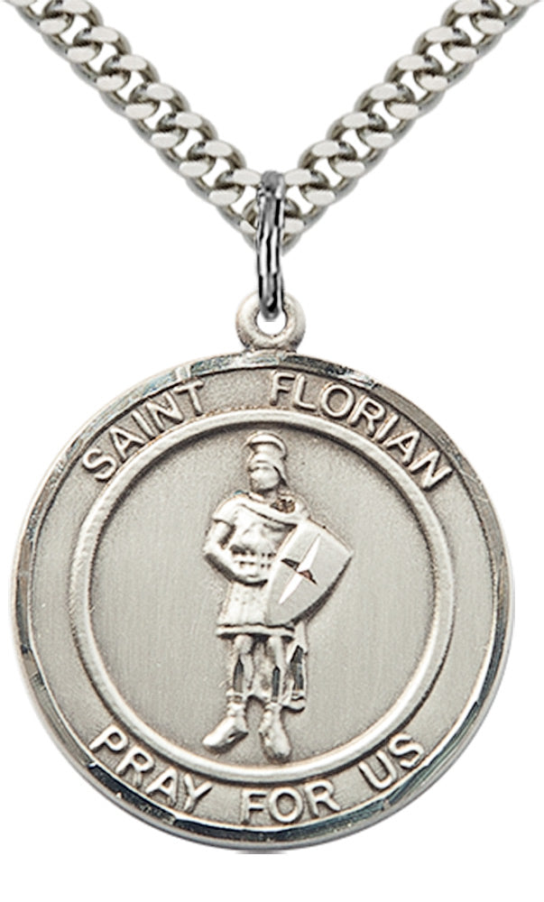 Sterling Silver St. Florian Pendant