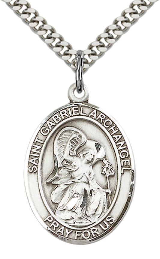 Sterling Silver St. Gabriel the Archangel Pendant