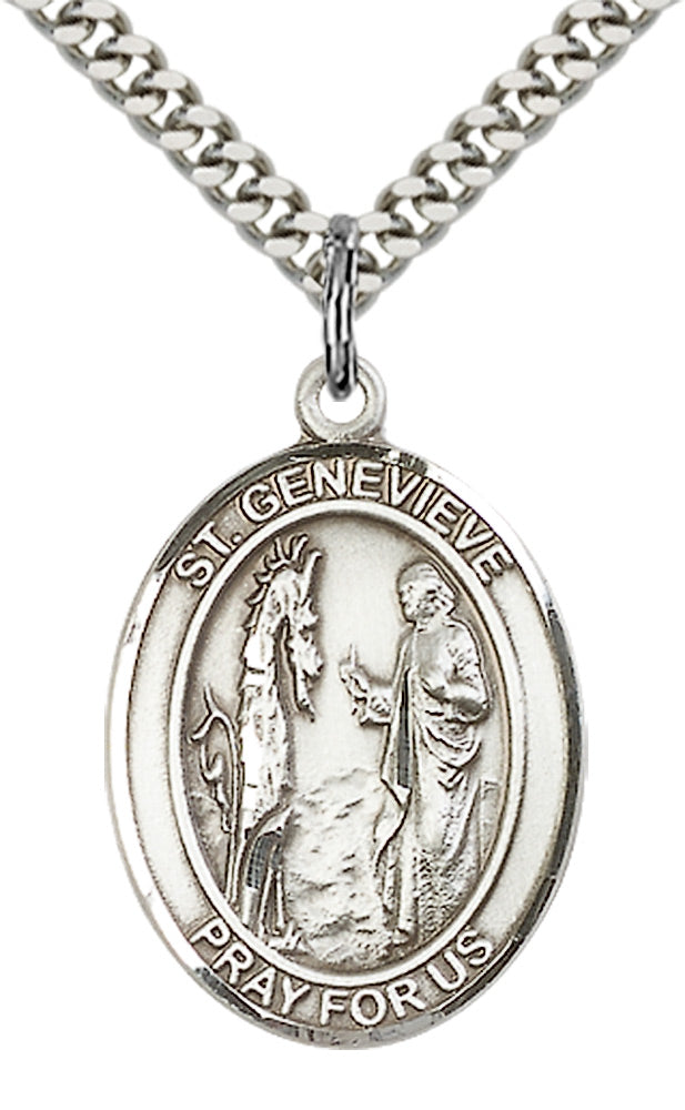 Sterling Silver St. Genevieve Pendant
