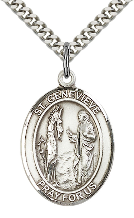 Sterling Silver St. Genevieve Pendant