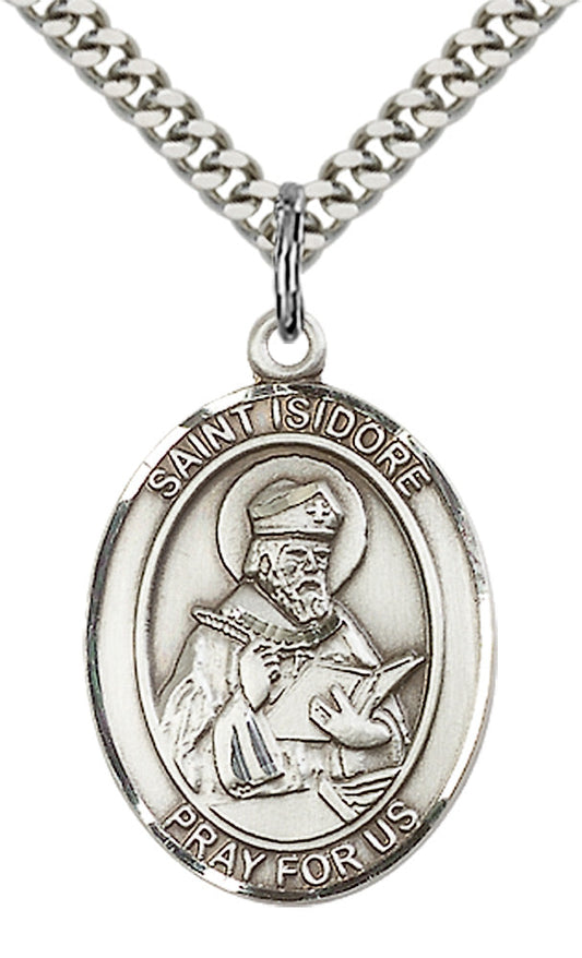 Sterling Silver St. Isidore of Seville Pendant