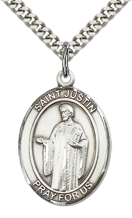 Sterling Silver St. Justin Pendant