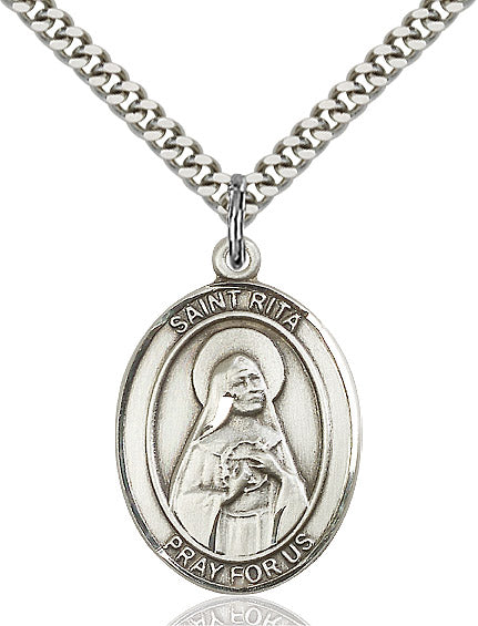 Sterling Silver St. Rita of Cascia Pendant