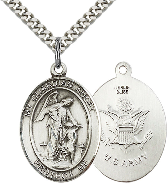 Sterling Silver Guardian Angel Pendant