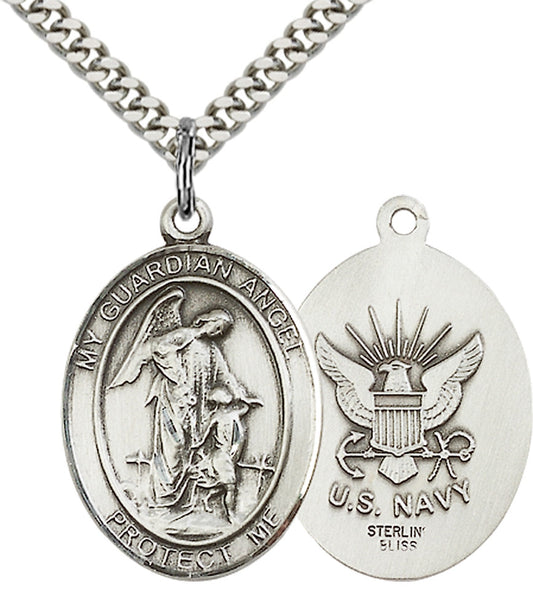 Sterling Silver Guardian Angel Pendant
