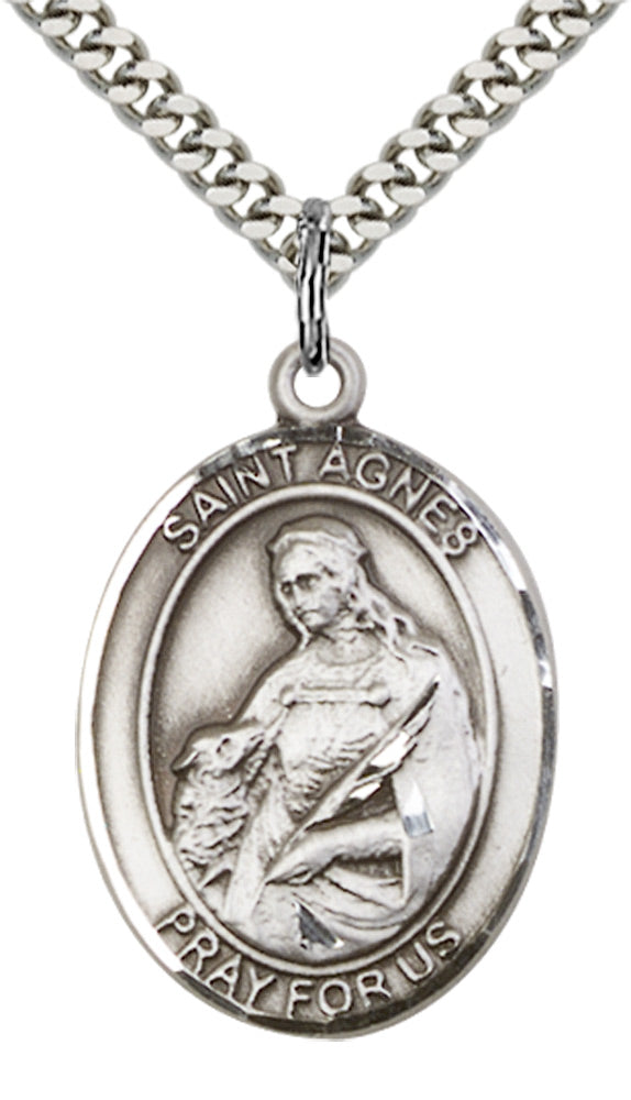 Sterling Silver St. Agnes of Rome Pendant