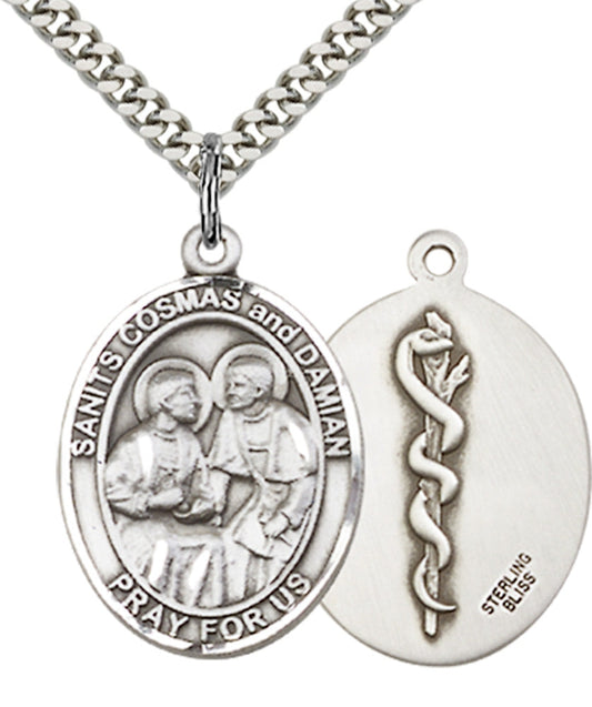 Sterling Silver Sts. Cosmas & Damian / Doctors Pendant