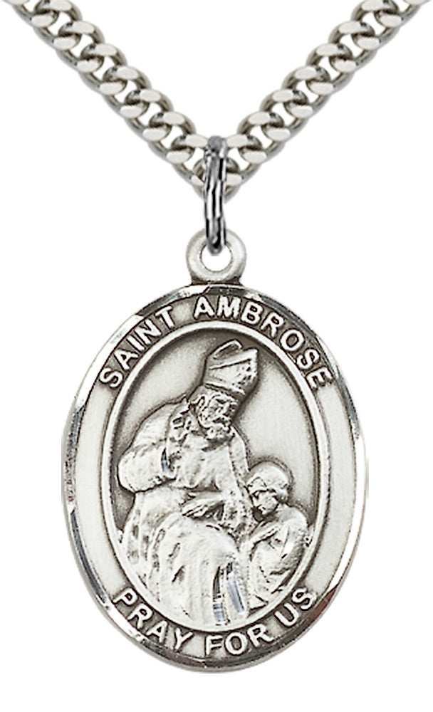 Sterling Silver St. Ambrose Pendant