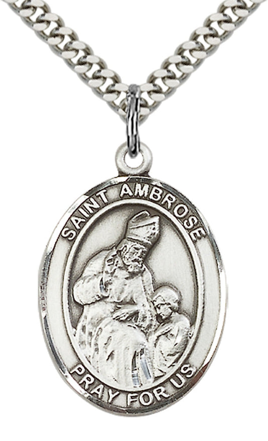 Sterling Silver St. Ambrose Pendant
