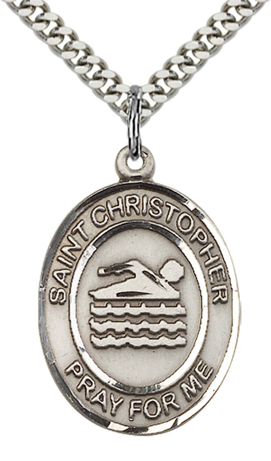 Sterling Silver St. Christopher Pendant