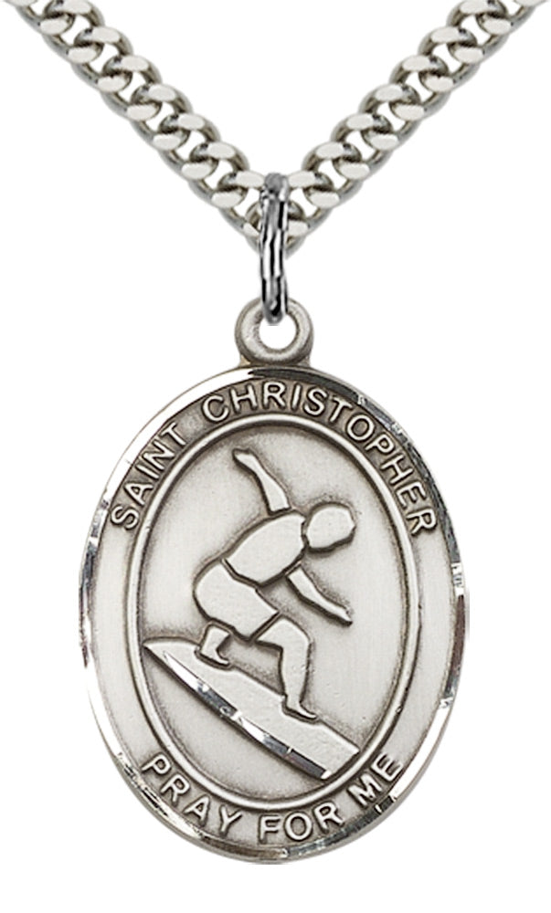 Sterling Silver St. Christopher Pendant