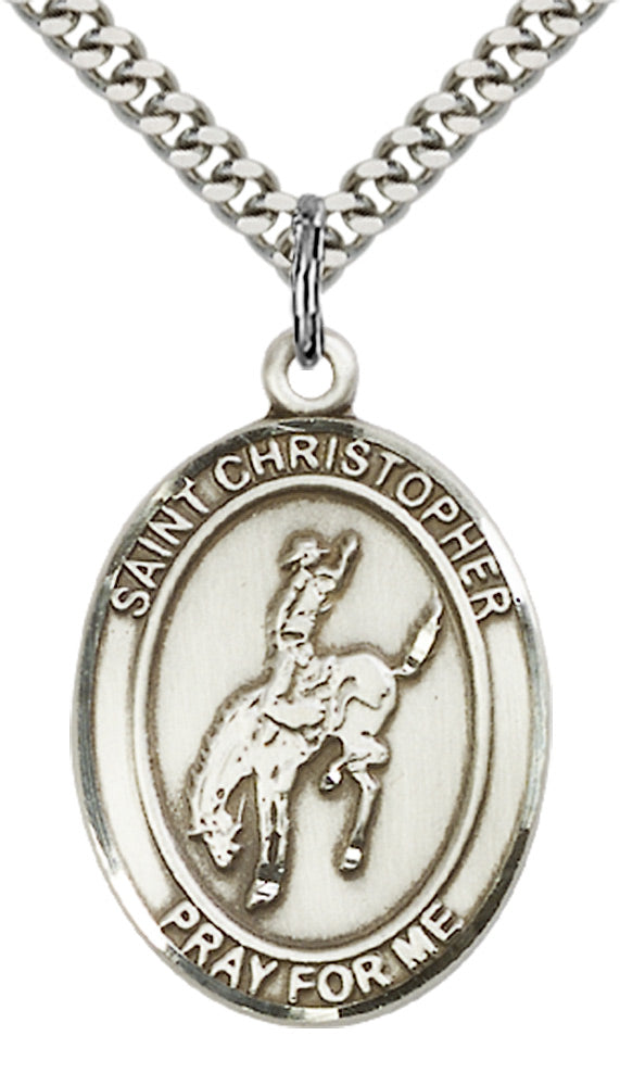 Sterling Silver St. Sebastian / Rodeo Pendant