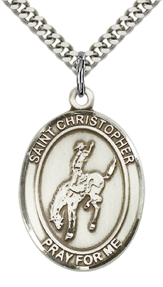 Sterling Silver St. Sebastian / Rodeo Pendant