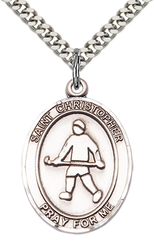 Sterling Silver St. Christopher / Field Hockey Pen